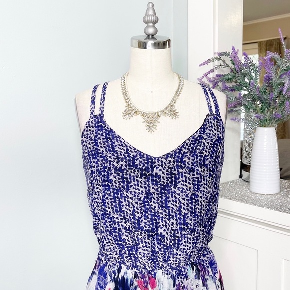 Maurices Floral Maxi Dress Blue Purple Flowers Small - Picture 3 of 11